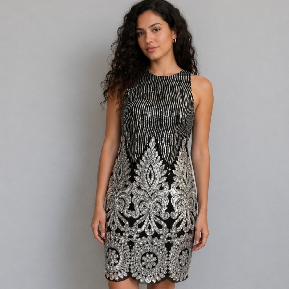 ALEXIA ADMOR Small Sequin Stretchy Sleeveless Dress